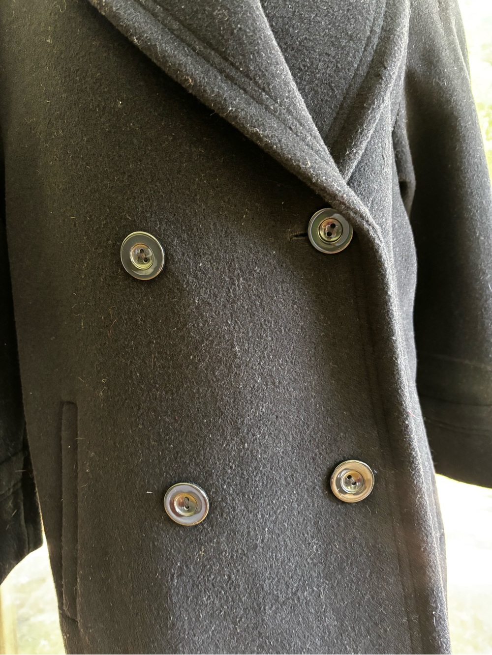 Vintage John Weitz 100% Wool Black Coat - Picture 3 of 12
